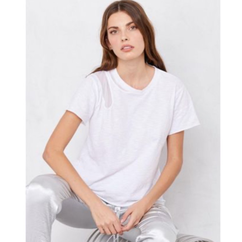 NWT LNA Women's White Mesh Trigger Tee Xs